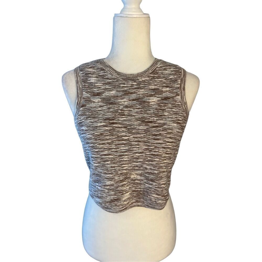 Cotton Candy LA gray cropped sleeveless knit sweater - L